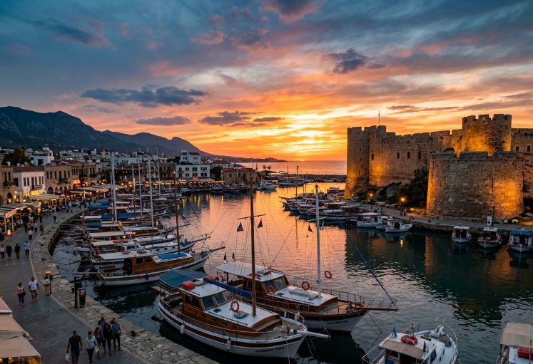 Sunset at Kyrenia harbour