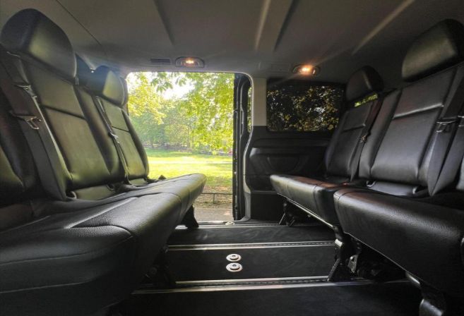 Leather interior of our Mercedes Vito